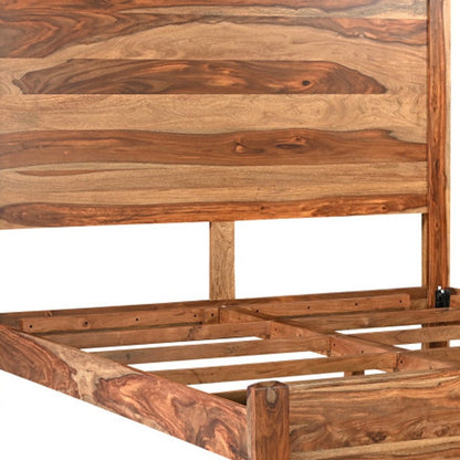 Brown Live Edge Solid Wood King Bed Frame HomeRoots