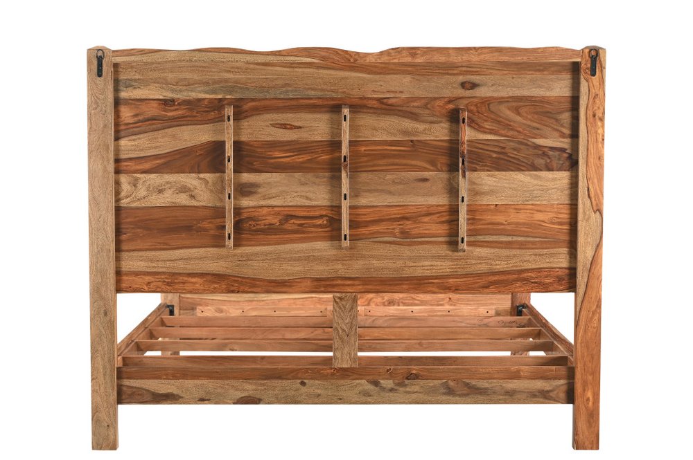 Brown Live Edge Solid Wood King Bed Frame HomeRoots