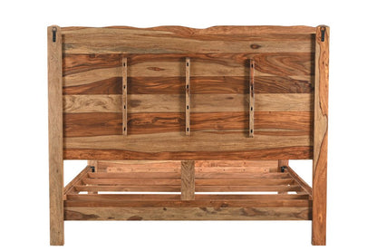 Brown Live Edge Solid Wood King Bed Frame HomeRoots