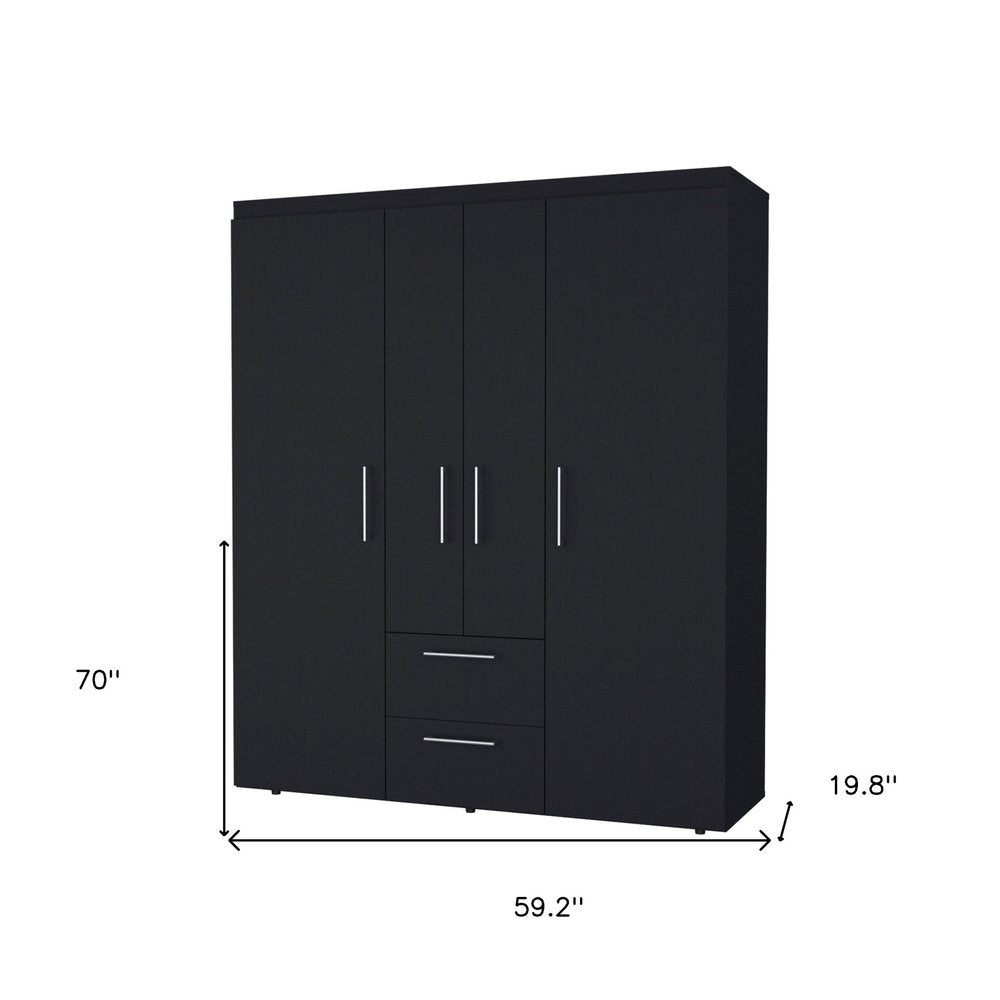 70" White Wood Four Door Two Drawer Combo Dresser HomeRoots