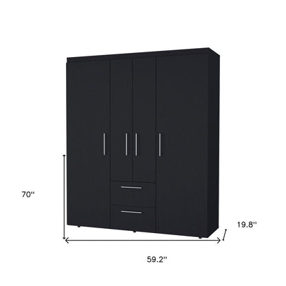 70" White Wood Four Door Two Drawer Combo Dresser HomeRoots