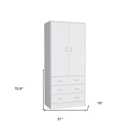 71" White Two Door Three Drawer Combo Dresser HomeRoots