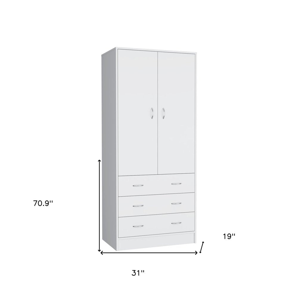 71" White Two Door Three Drawer Combo Dresser HomeRoots
