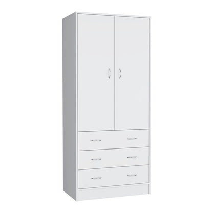 71" White Two Door Three Drawer Combo Dresser HomeRoots