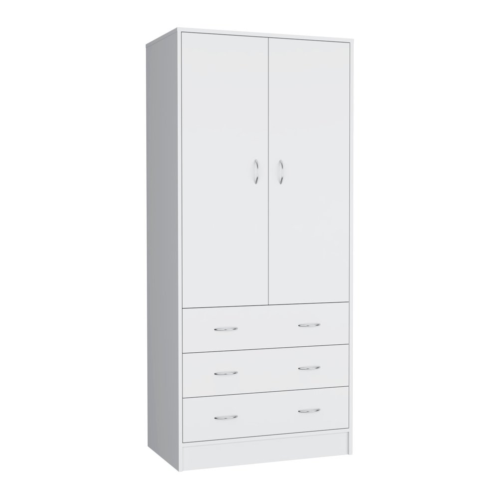 71" White Two Door Three Drawer Combo Dresser HomeRoots