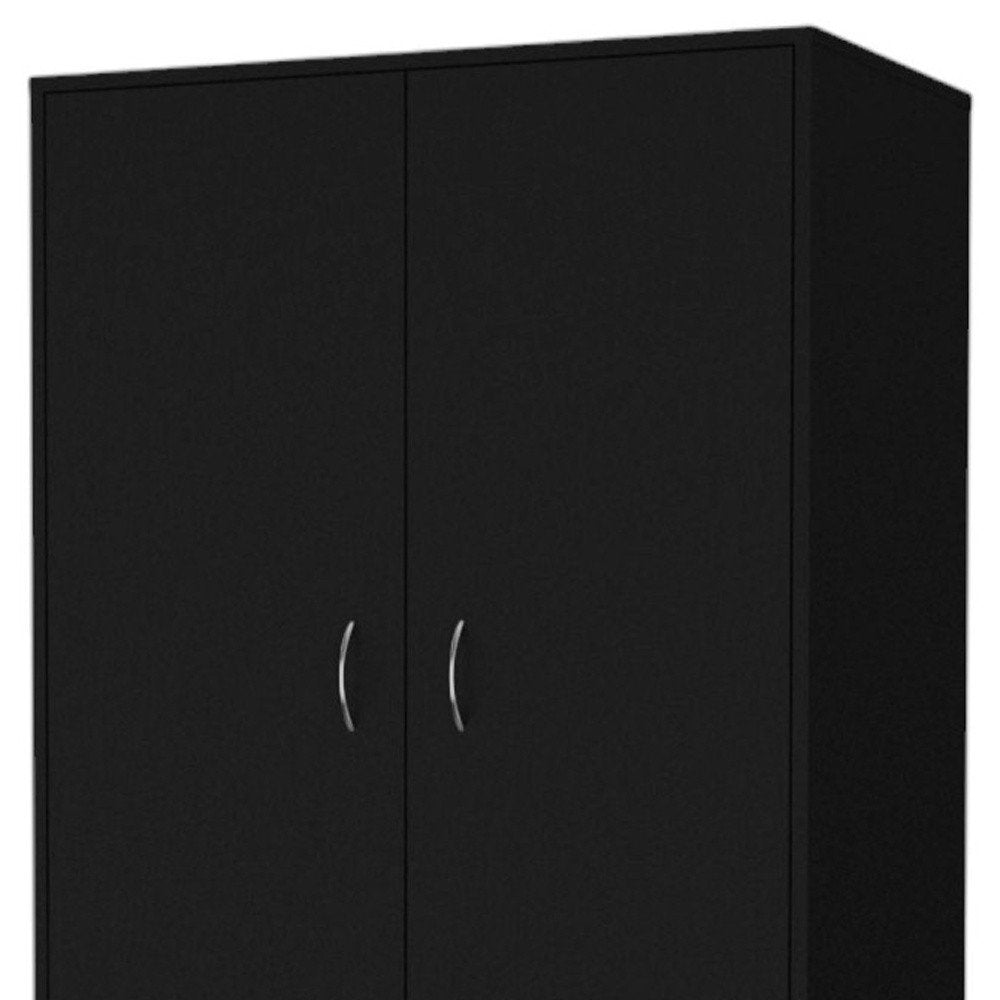 71" Black Two Door Three Drawer Combo Dresser HomeRoots