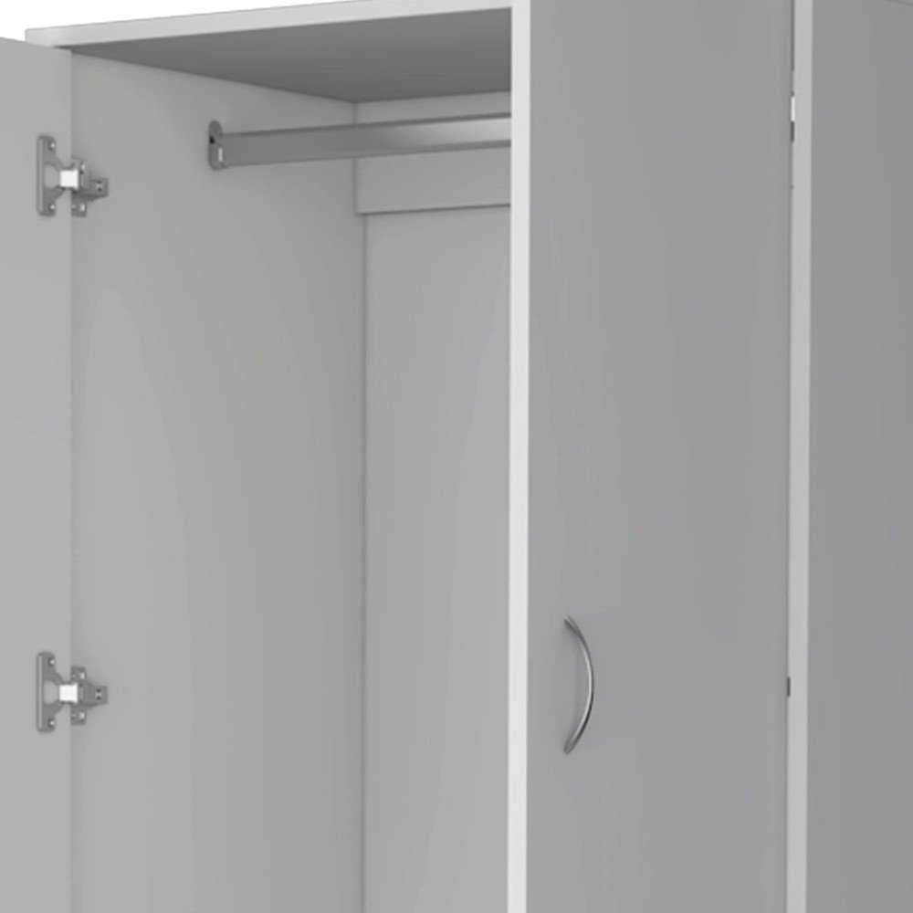 71" White Wood And Metal Two Door Two Drawer Combo Dresser — view 4