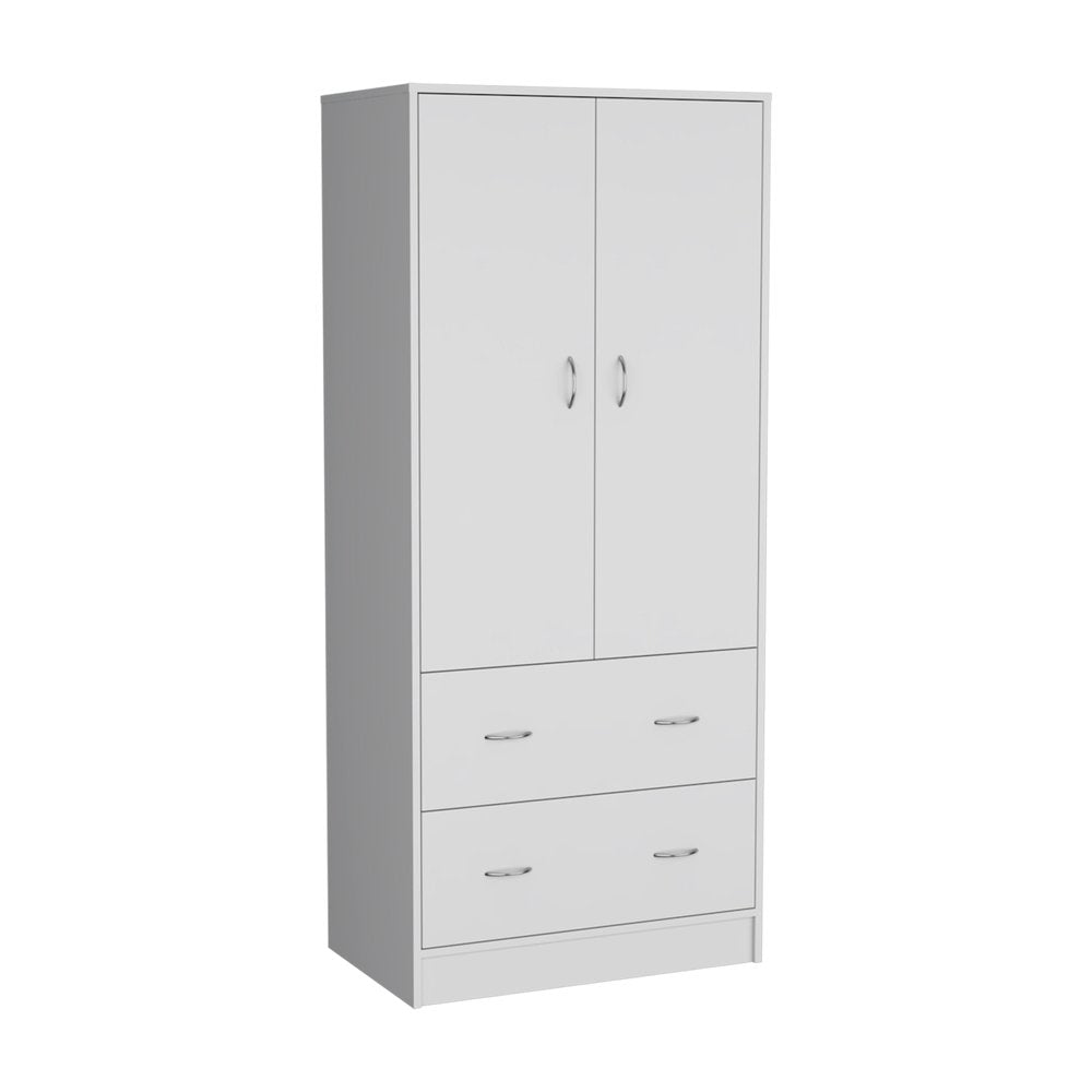 71" White Wood And Metal Two Door Two Drawer Combo Dresser — view 3