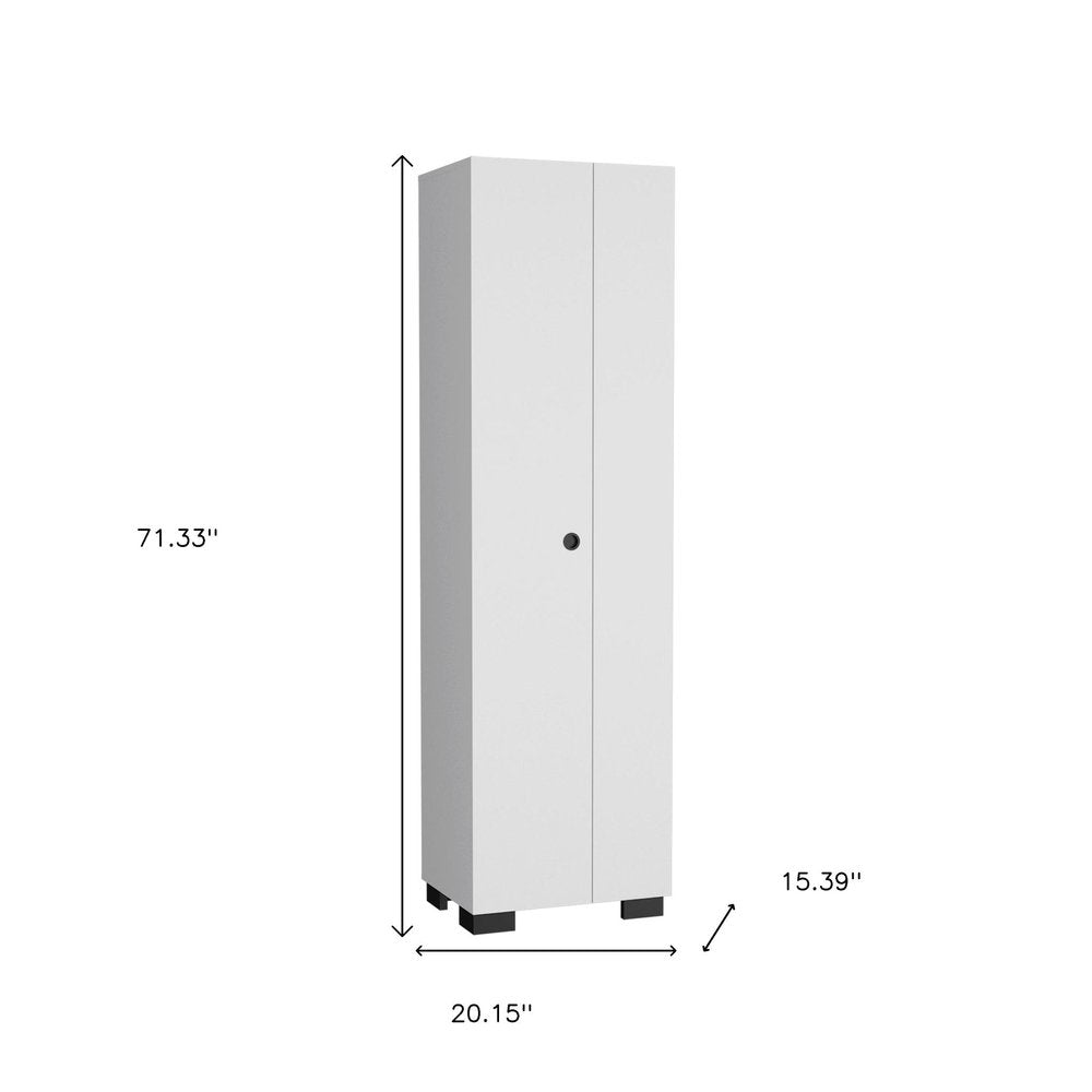 20" White and Black Wood Accent Cabinet With Two Doors HomeRoots