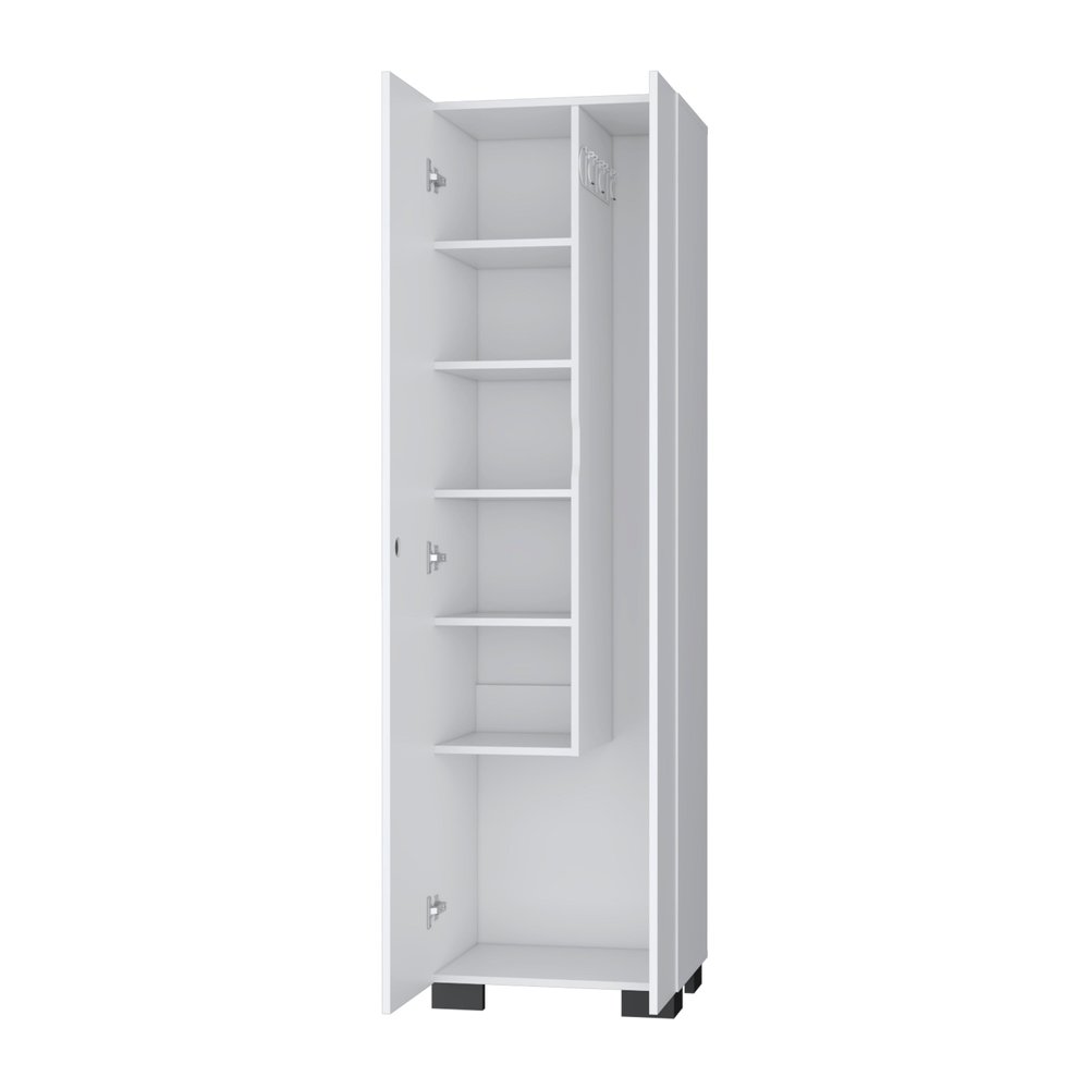 20" White and Black Wood Accent Cabinet With Two Doors HomeRoots