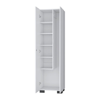 20" White and Black Wood Accent Cabinet With Two Doors HomeRoots