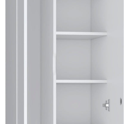 20" White and Black Wood Accent Cabinet With Two Doors HomeRoots