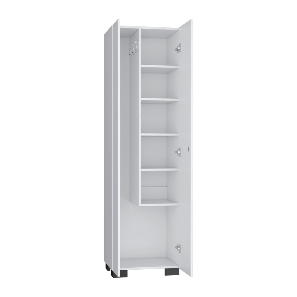 20" White and Black Wood Accent Cabinet With Two Doors HomeRoots