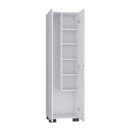 20" White and Black Wood Accent Cabinet With Two Doors HomeRoots