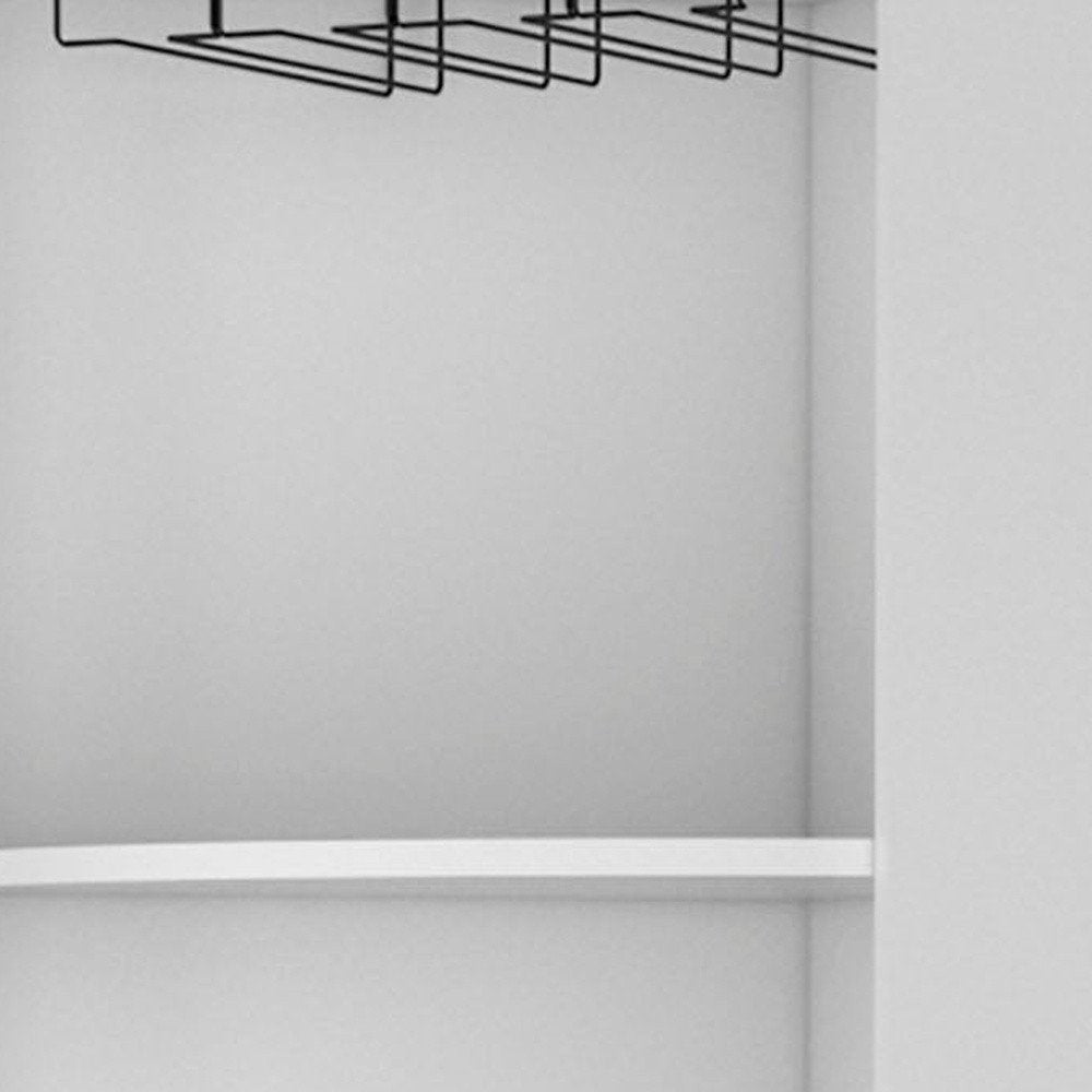 71" White Wood Corner Bar Cabinet — view 3