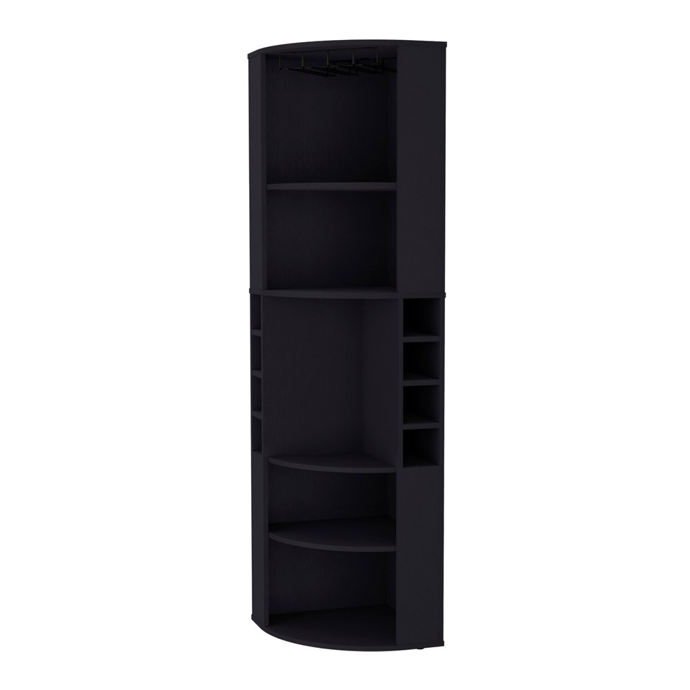 19" Black Wood Corner Bar Cabinet — view 2