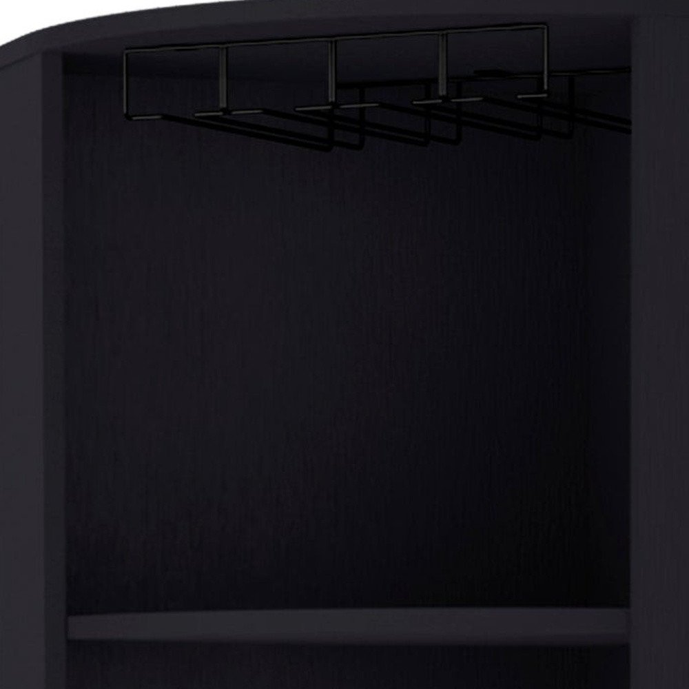 19" Black Wood Corner Bar Cabinet — view 5