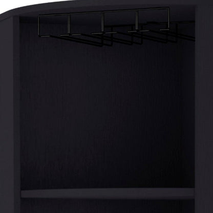 19" Black Wood Corner Bar Cabinet