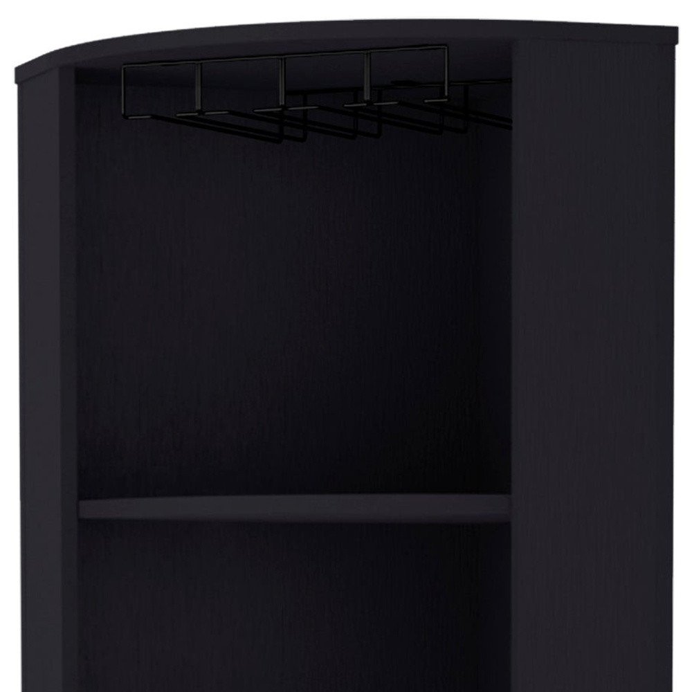 19" Black Wood Corner Bar Cabinet — view 6