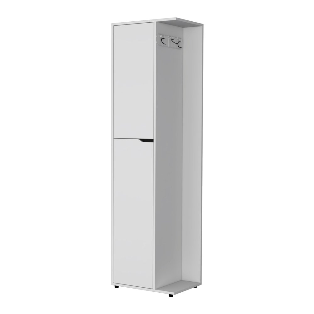 14" White Wood Accent Cabinet With Two Doors — view 1