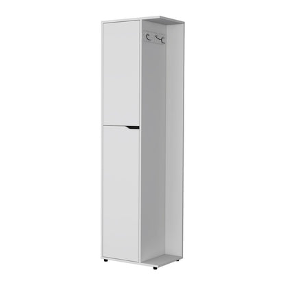 14" White Wood Accent Cabinet With Two Doors