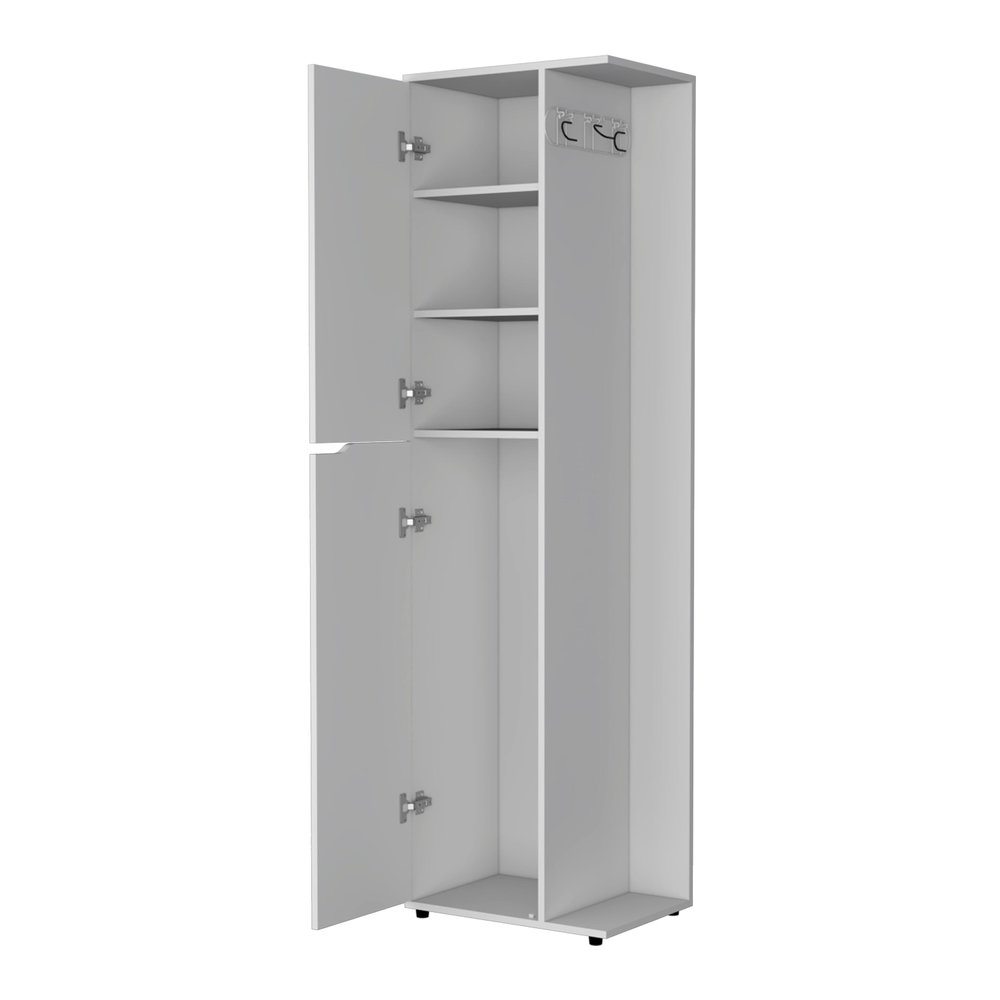 14" White Wood Accent Cabinet With Two Doors — view 2