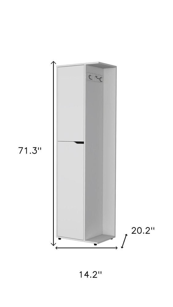 14" White Wood Accent Cabinet With Two Doors — view 5