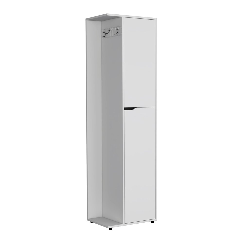 14" White Wood Accent Cabinet With Two Doors — view 4