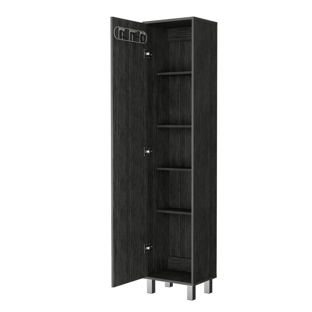 16" Gray Wood Accent Cabinet With Single Door — view 2