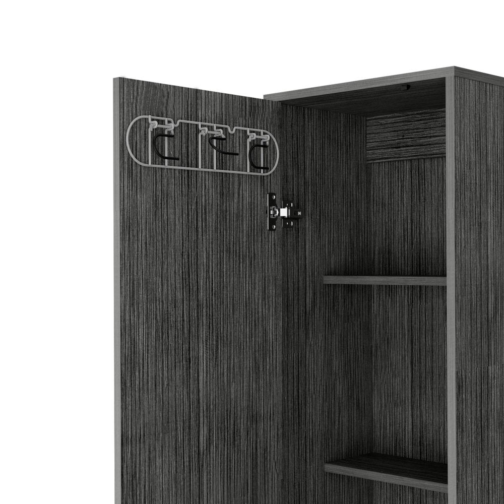 16" Gray Wood Accent Cabinet With Single Door — view 3