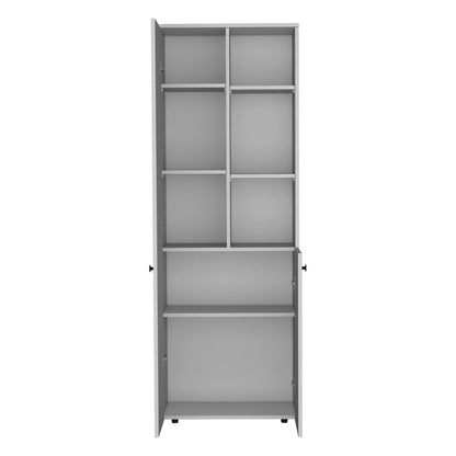 67" White Wood Two Door Pantry Or Storage Closet HomeRoots