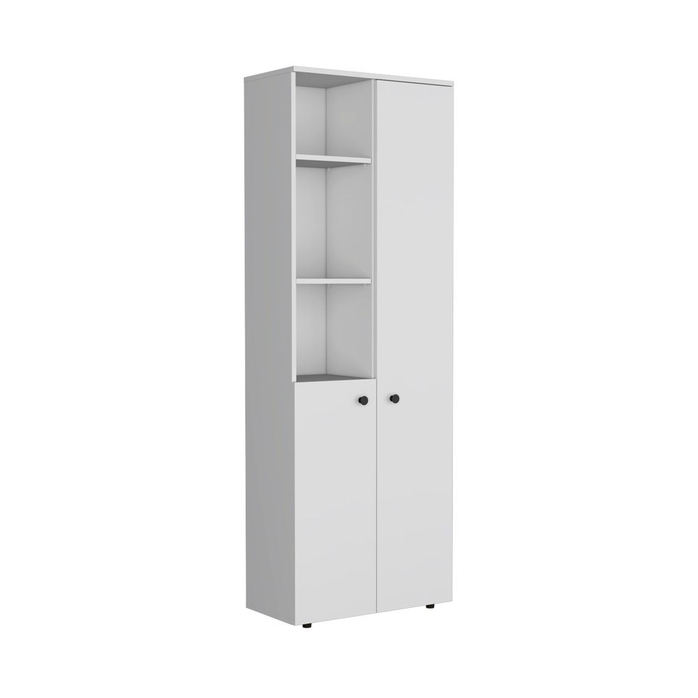 67" White Wood Two Door Pantry Or Storage Closet HomeRoots