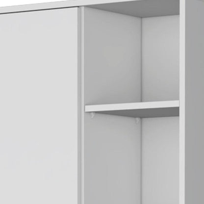 67" White Wood Two Door Pantry Or Storage Closet HomeRoots