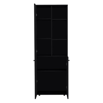67" Black Wood Two Door Pantry Or Storage Closet HomeRoots