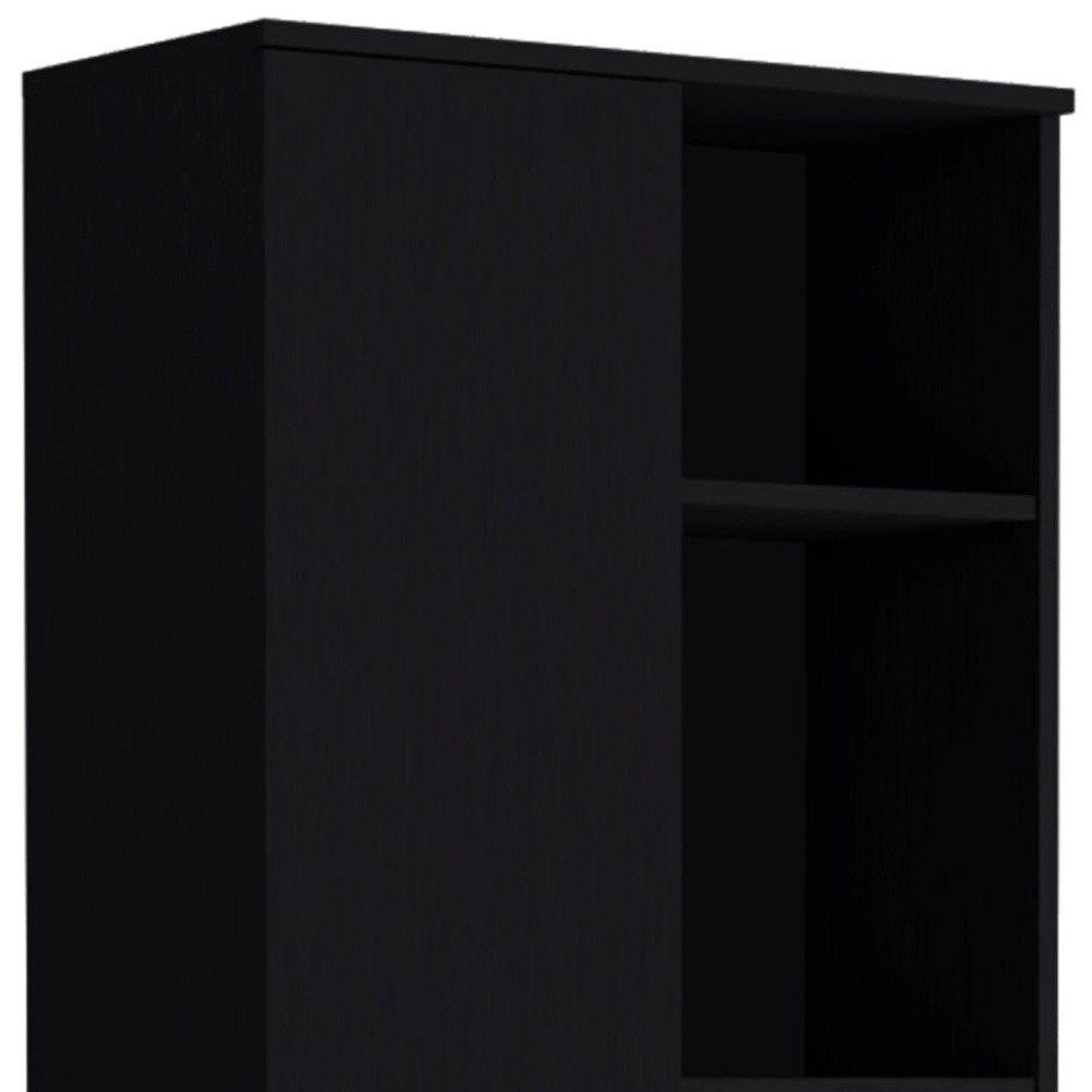 67" Black Wood Two Door Pantry Or Storage Closet HomeRoots