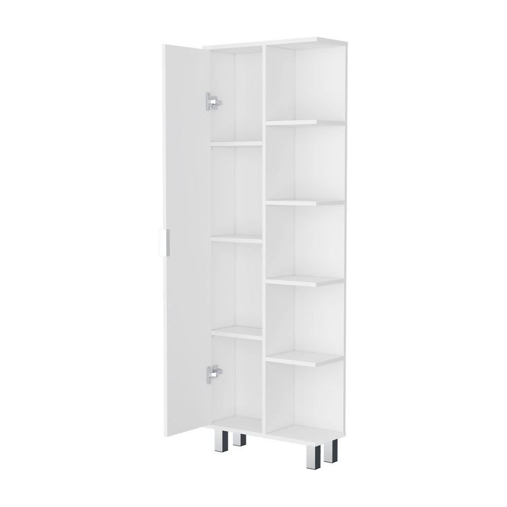 63" White Wood Single Door Pantry Or Storage Closet HomeRoots