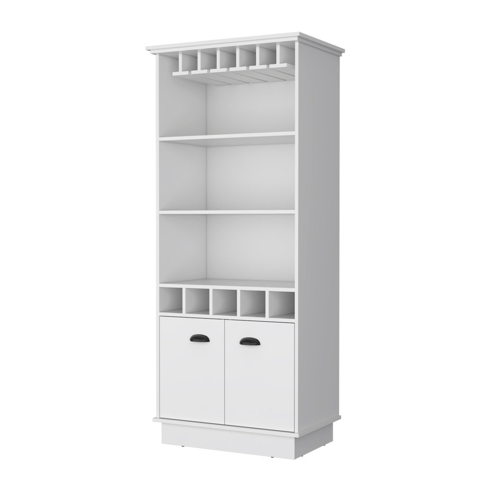 29" White Wood Bar Cabinet With Two Doors — view 1