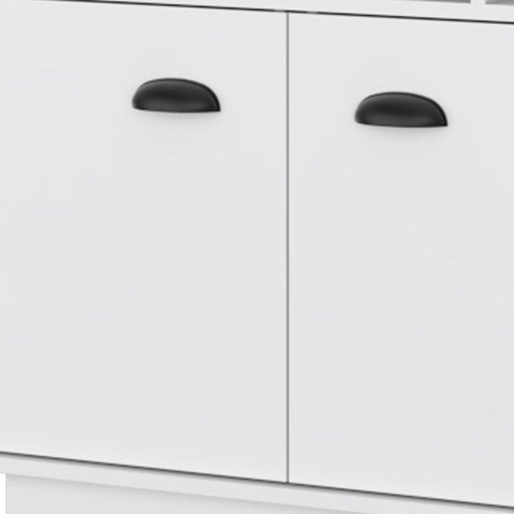29" White Wood Bar Cabinet With Two Doors — view 4