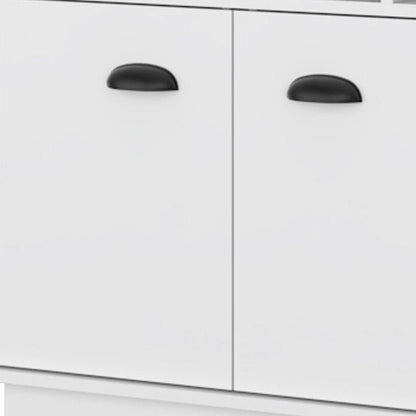 29" White Wood Bar Cabinet With Two Doors