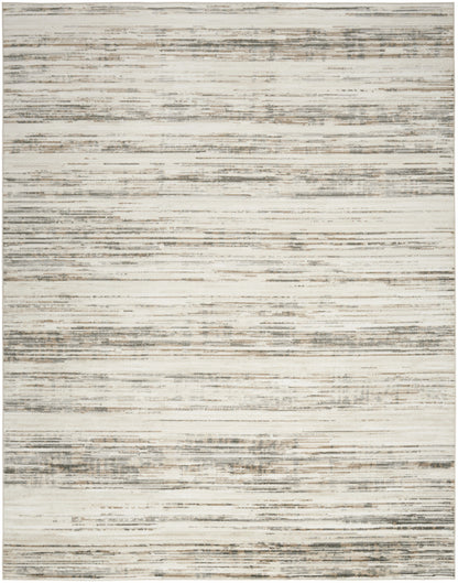 9' X 12' Cream Abstract Distressed Area Rug - 108.0" (H) x 144.0" (W) x 0.35" (D)