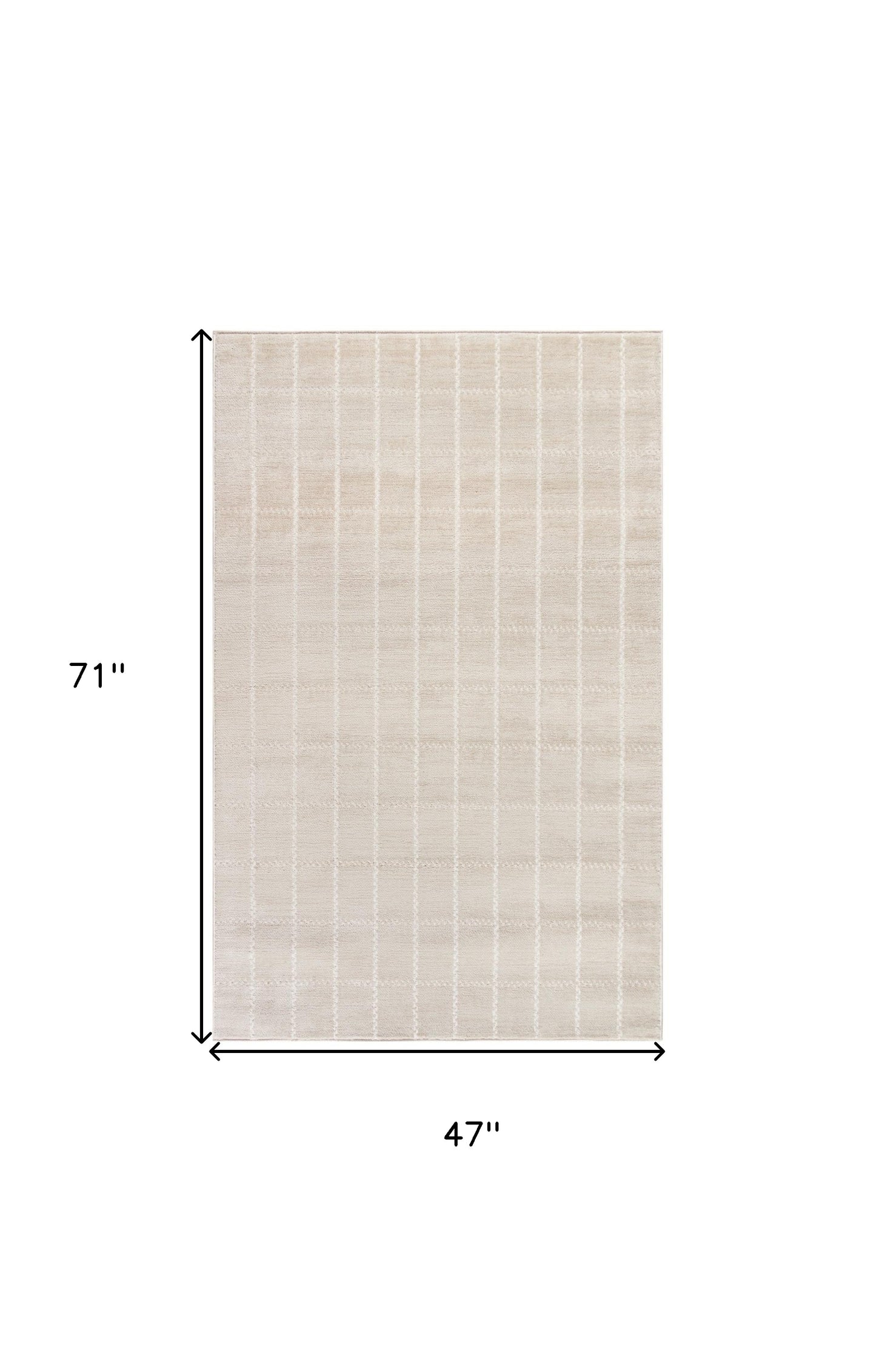 4' X 6' Cream Geometric Area Rug - 47.0" (H) x 71.0" (W) x 0.35" (D)