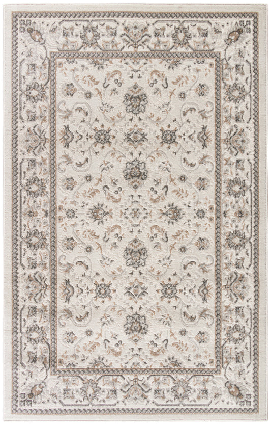 4' X 6' Cream Floral Distressed Area Rug - 47.0" (H) x 71.0" (W) x 0.35" (D)