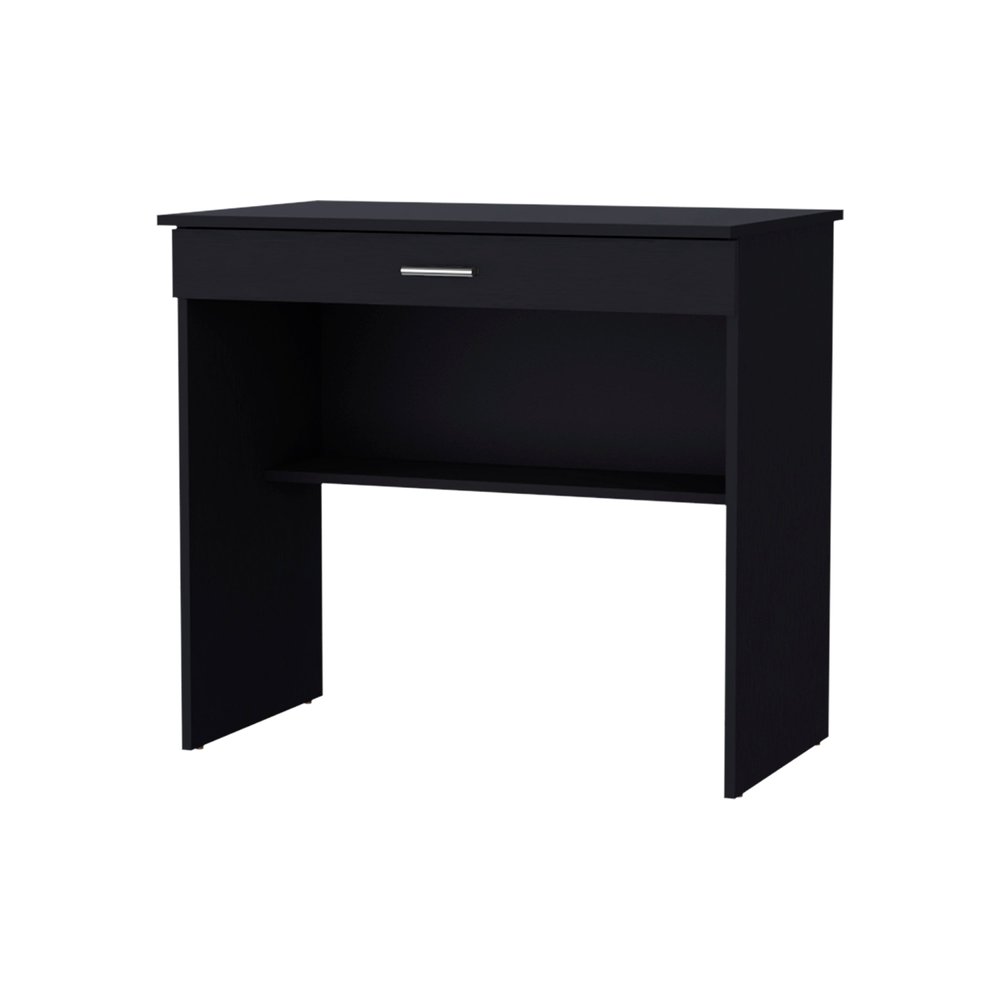 32" Black Wood Writing Desk — view 1