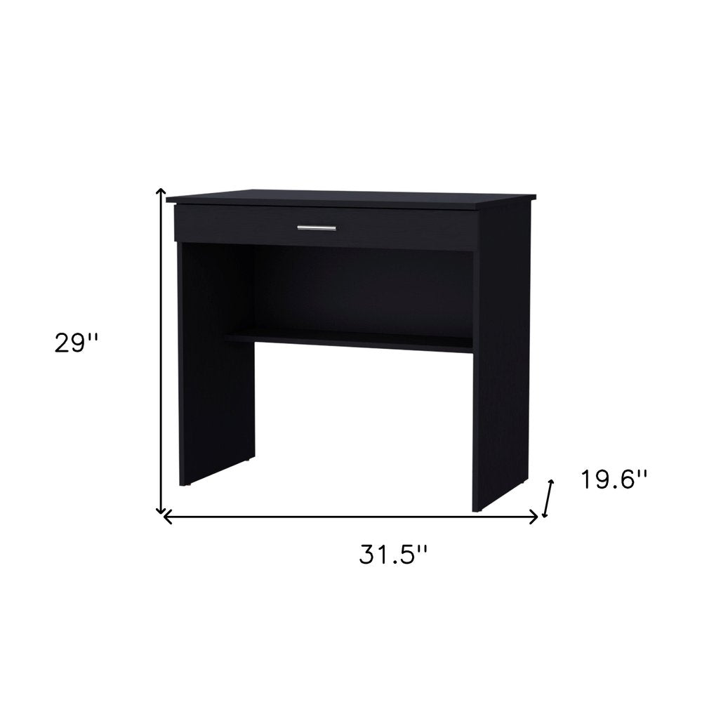 32" Black Wood Writing Desk — view 5
