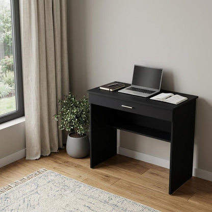 32" Black Wood Writing Desk HomeRoots