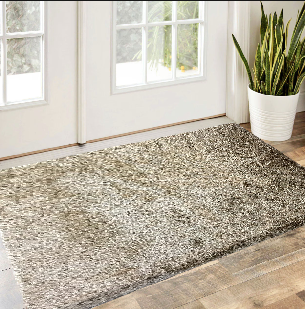 2' X 3' Brown Shag Hand Tufted Area Rug - 45.0" (L) x 66.0" (W) x 0.8" (H)