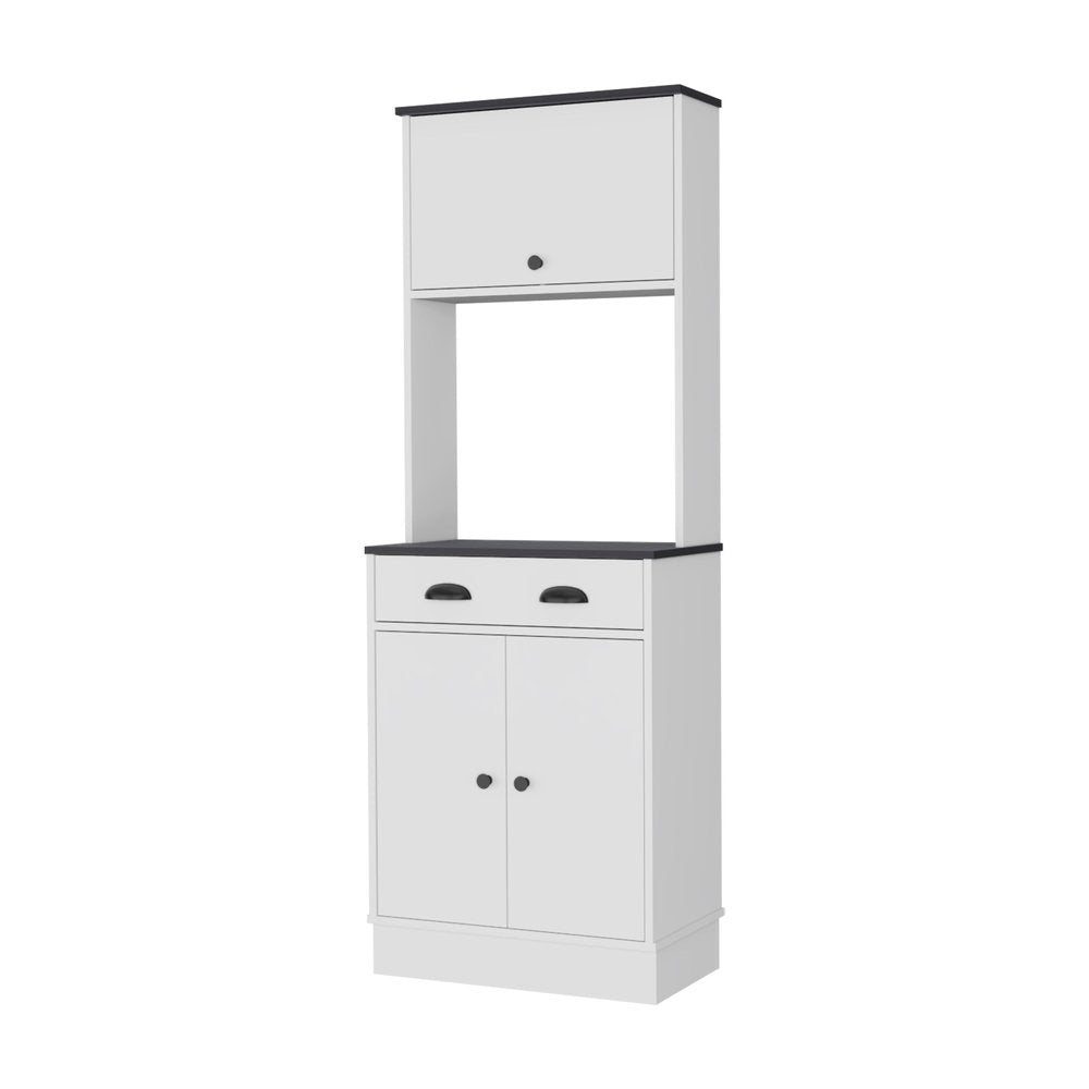 66" Black And White Wood Pantry Or Storage Closet HomeRoots