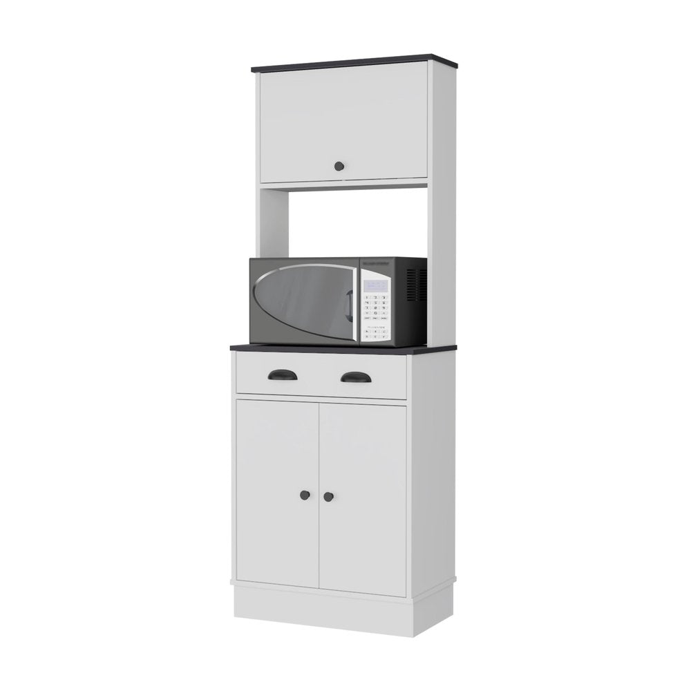 66" Black And White Wood Pantry Or Storage Closet HomeRoots