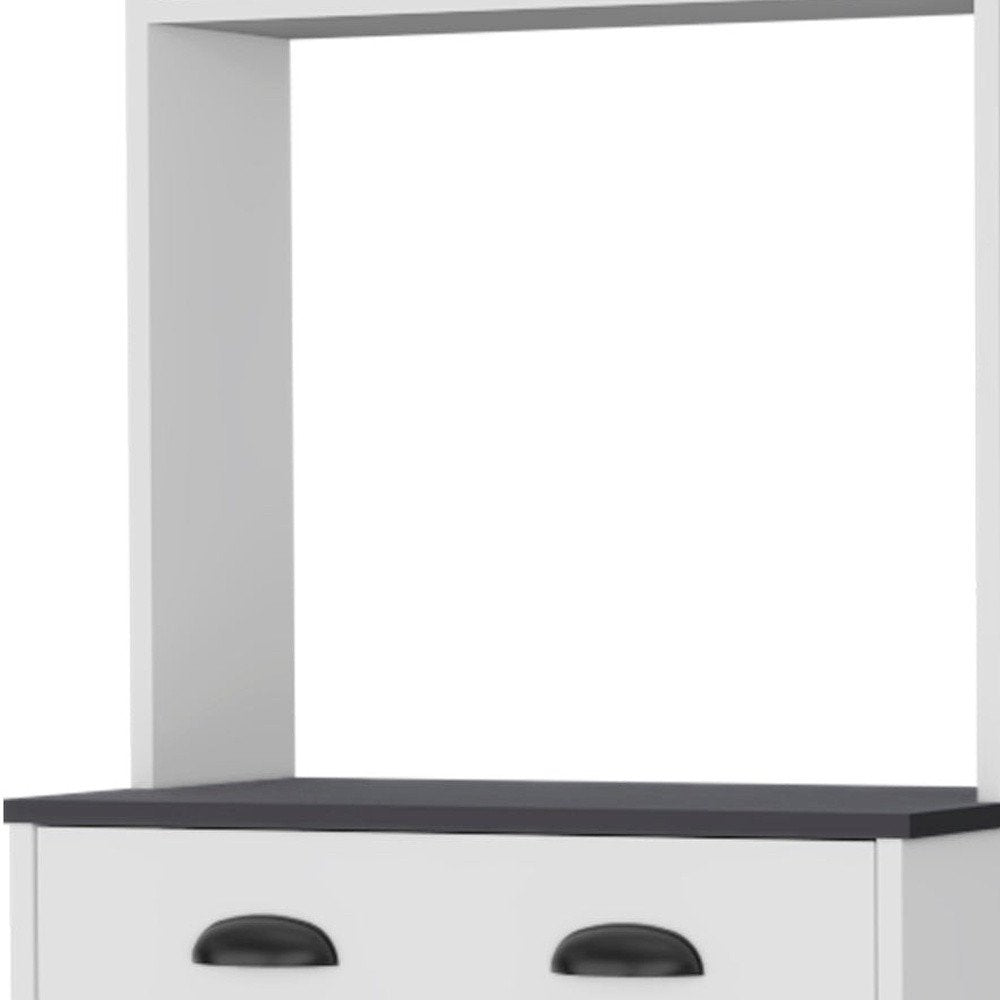 66" Black And White Wood Pantry Or Storage Closet HomeRoots