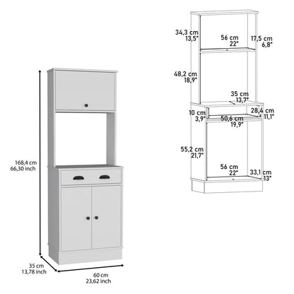 66" White Wood Pantry Or Storage Closet HomeRoots